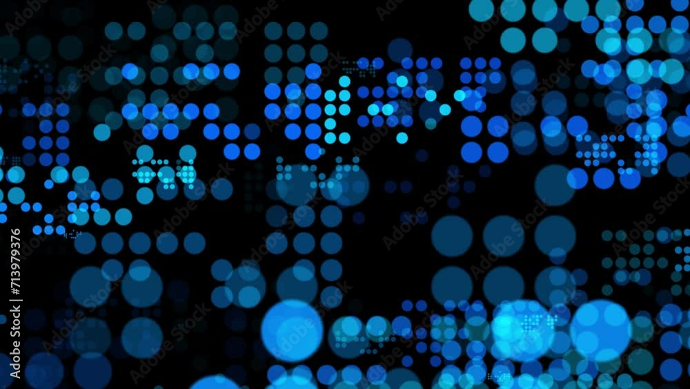 Motion graphic 4K flying into digital technologic pattern.3D Big Data Digital pattern square with futuristic matrix. Binary code particles network. Technological and connection motion background.