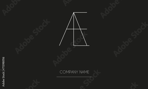 AE or EA Logo Design Vector Art Illustration Minimal Design