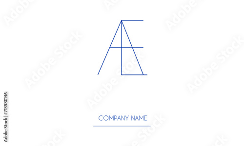 AE or EA Logo Design Vector Art Illustration Minimal Design