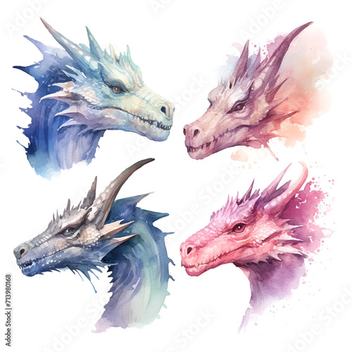 Beautiful Dragon Watercolor Clipart  Design for Your Project  Ai Generative