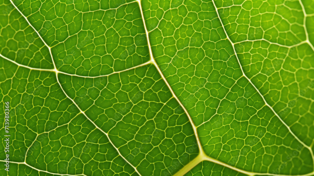 Fresh green leaf texture macro close-up. Generative AI Fresh green leaf texture macro close-up. Generative AI