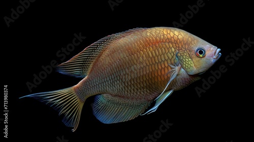 Gourami in the solid black background © hakule