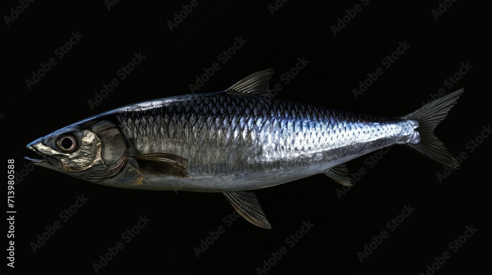Fototapeta premium Herring in the solid black background