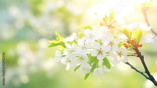 cherry blossom sakura background warm pleasant spring, minimalistic background with place for text