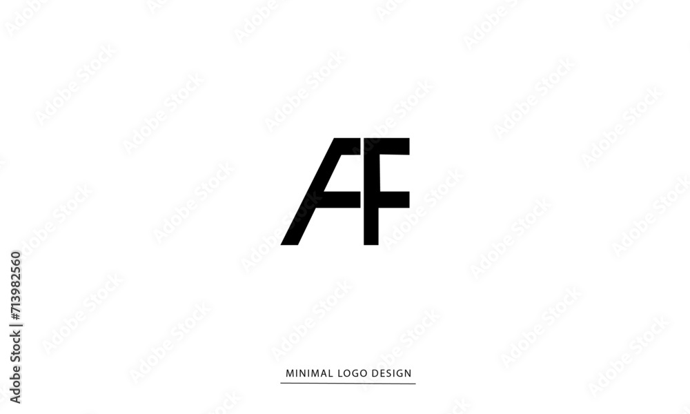 AF or FA Minimal Logo Design Vector Art Illustration 