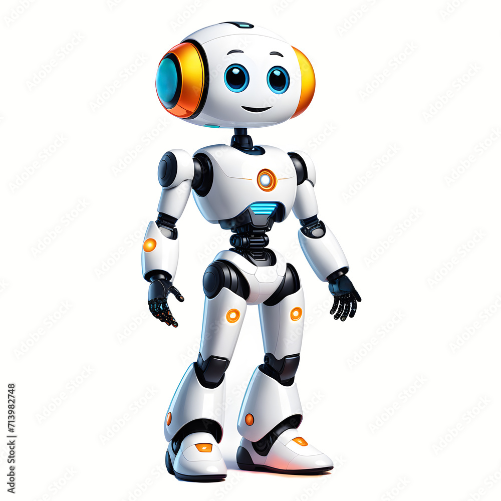 mascot character robot neural network artificial intelligence on a white background mascot character robot neural network artificial intelligence on a white background