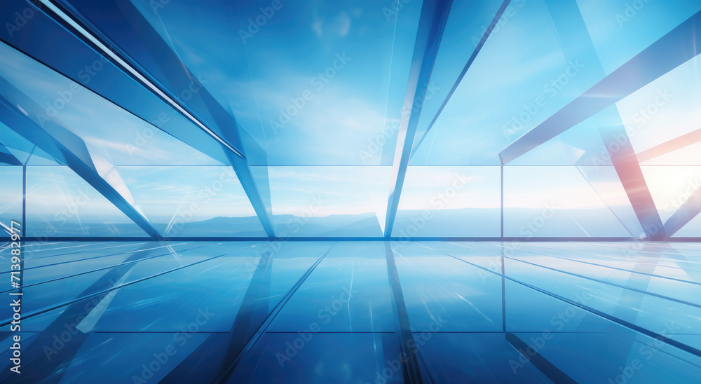 A future city drawn with abstract forms of light