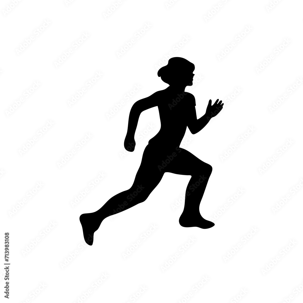 Running people silhouette