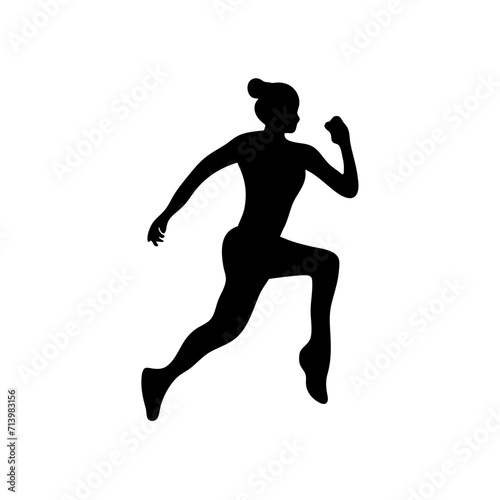 Running people silhouette