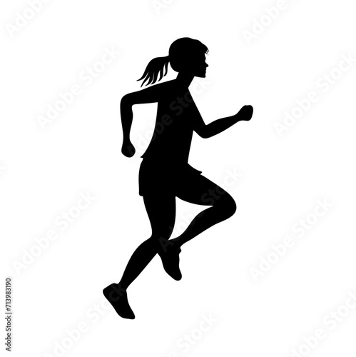 Running people silhouette