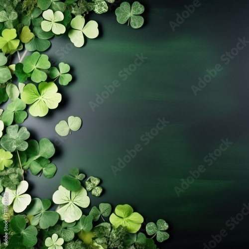 Wallpaper Mural Irish background with clover on green background, st. patrick's day Torontodigital.ca