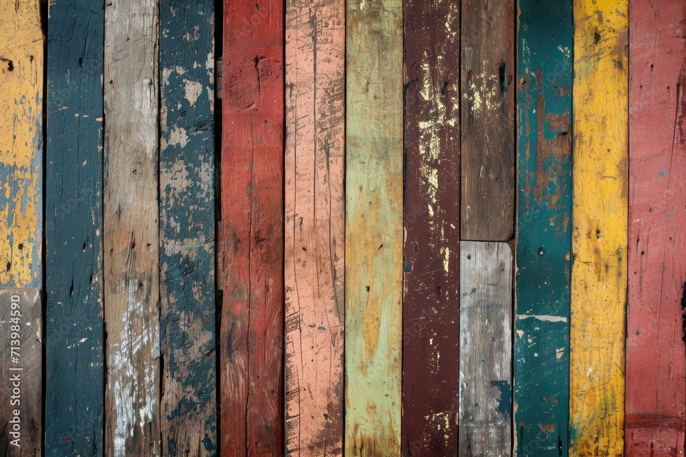 Close Up of Multicolored Wooden Wall Close Up of Multicolored Wooden Wall