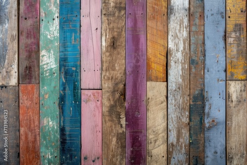 Close Up of Multicolored Wooden Wall