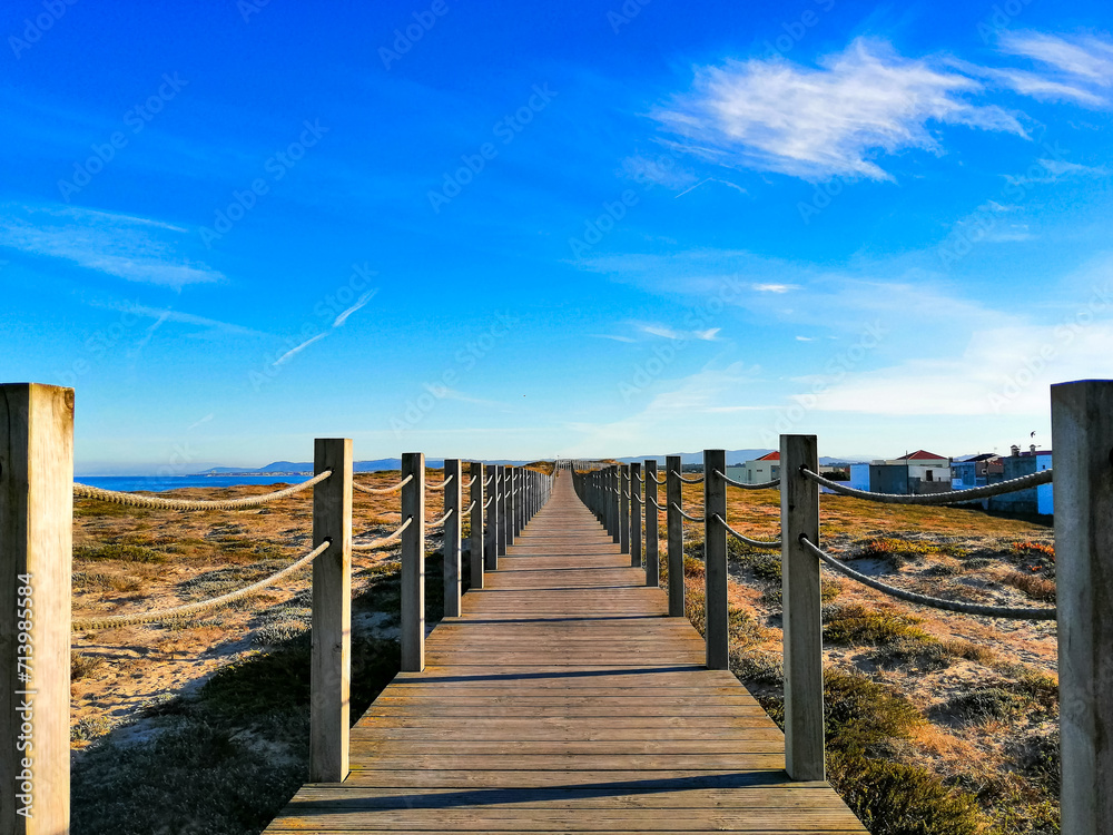 Fototapeta premium Camino. Wooden bridge. Path. Portugal