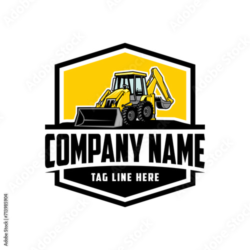 Backhoe Loader company  logo vector image