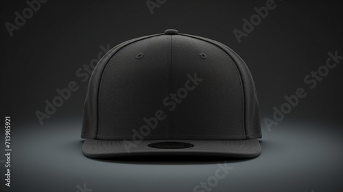 Trendy Black Snapback Cap Mockup with Copyspace for Urban Streetwear Advertising