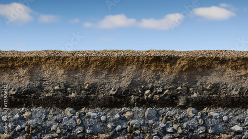 Illustration of Soil Layers: Unveiling the Earth's Hidden Tapestry. photo