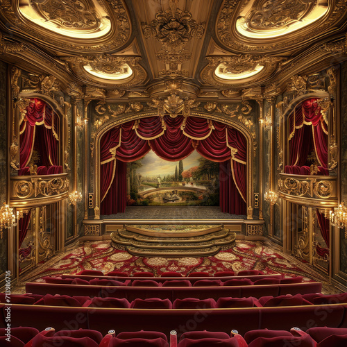 Baroque-Inspired Ebony Wood Theater Room