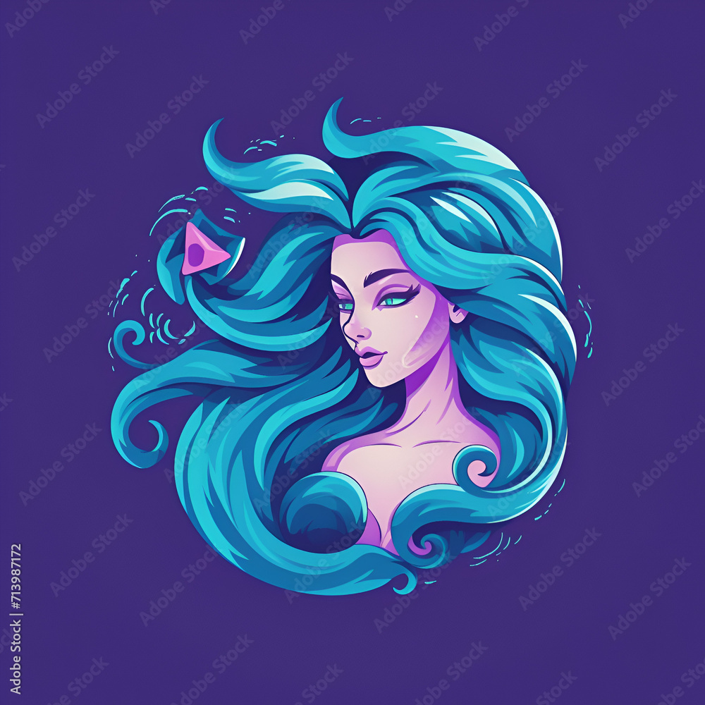 Beautiful Mermaid Logo, Design for Your Project, Ai Generative Beautiful Mermaid Logo, Design for Your Project, Ai Generative