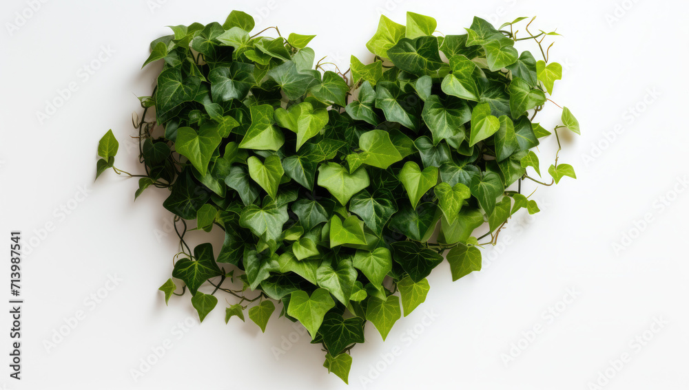 heart made of green leaves heart made of green leaves