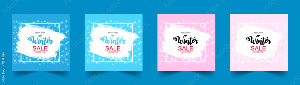 winter sale social media post template