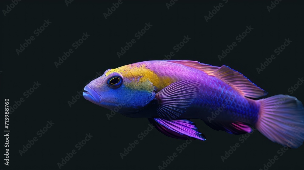 Royal Dottyback in the solid black background Royal Dottyback in the solid black background