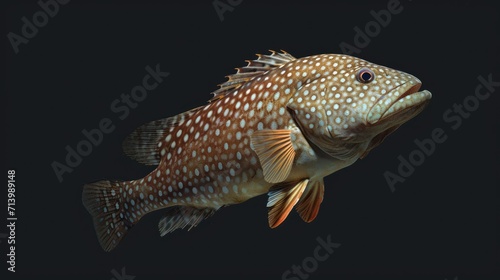 Dotted Grouper in the solid black background