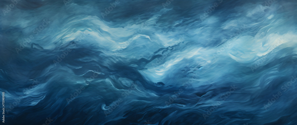 watercolor abstract art sea wave, in the style of dark cyan and dark black, glitch textures, large-scale canvas, dark sky-blue and dark navy, intricate underwater worlds, free-flowing lines, dark gray watercolor abstract art sea wave, in the style of dark cyan and dark black, glitch textures, large-scale canvas, dark sky-blue and dark navy, intricate underwater worlds, free-flowing lines, dark gray