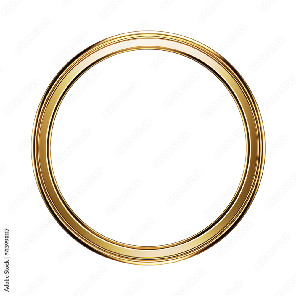 Antique luxury circle frame gold isolated, Generative AI Antique luxury circle frame gold isolated, Generative AI