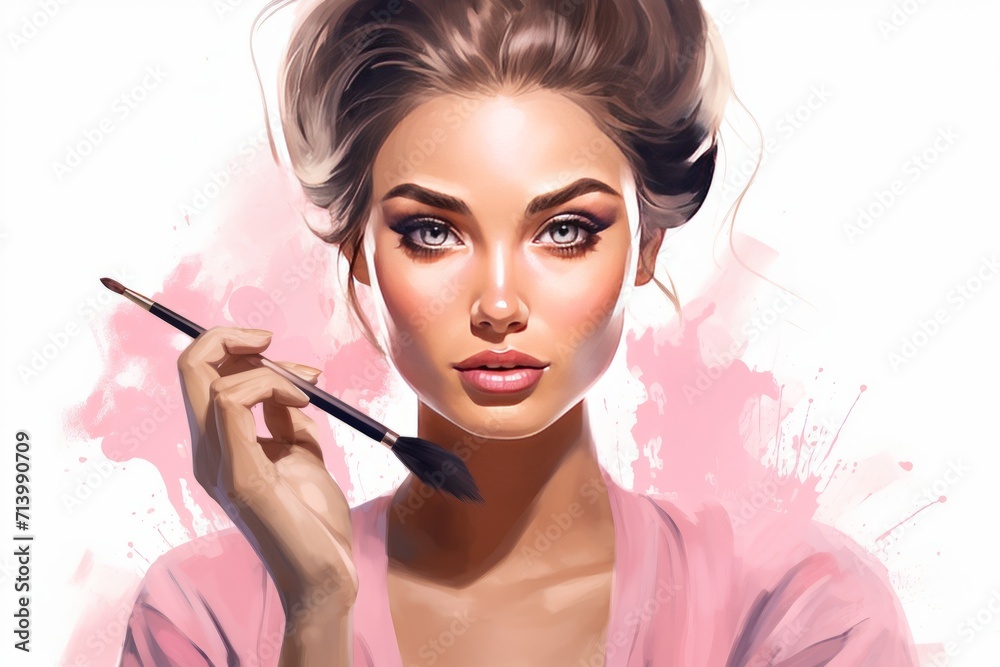 illustration of a makeup influencer 
