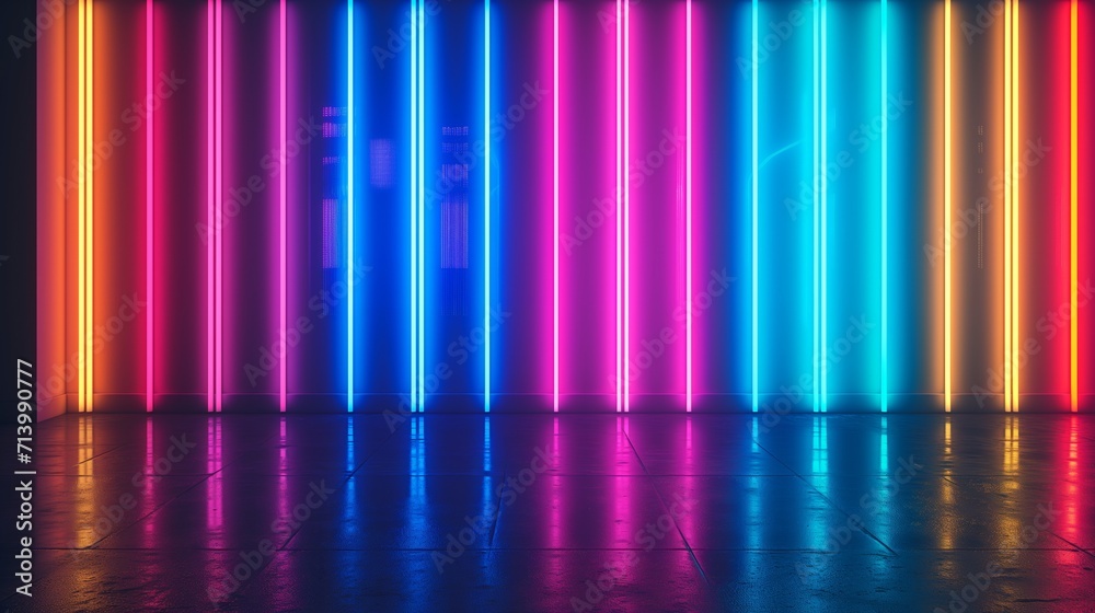 Neon Dreams: A Canvas of Colorful Light Beams Neon Dreams: A Canvas of Colorful Light Beams