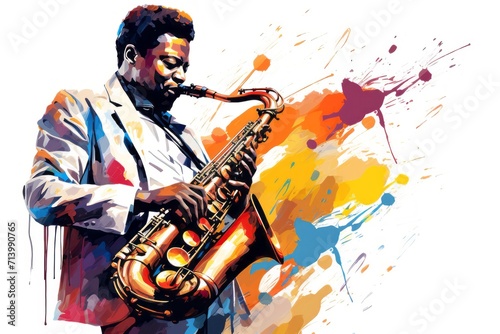illustration of a musician playing the saxophone