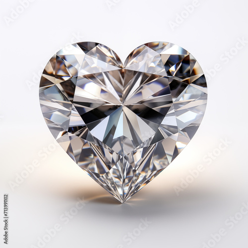 3D diamond heart shape