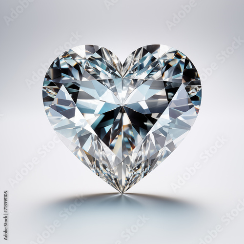 3D diamond heart shape