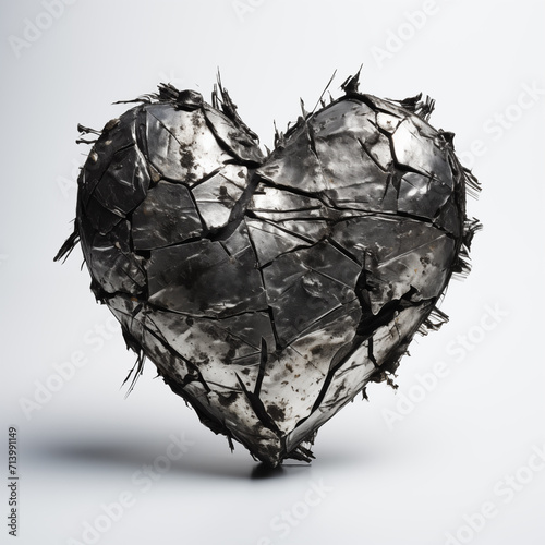 Grunge metal heart shape