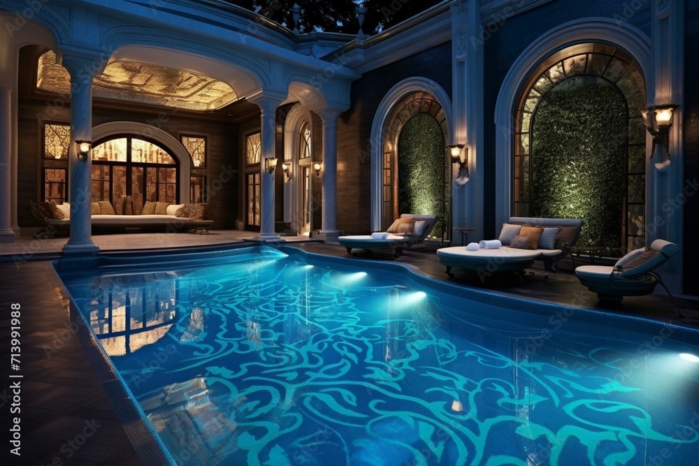 Extravagant pool with elegant design and lavish features. Generative AI