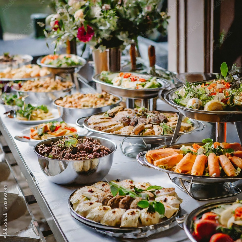 Luxury food service, appetisers and desserts served at a restaurant or formal dinner event