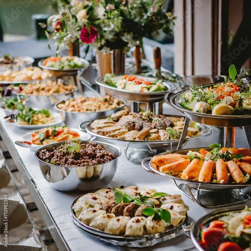Luxury food service, appetisers and desserts served at a restaurant or formal dinner event