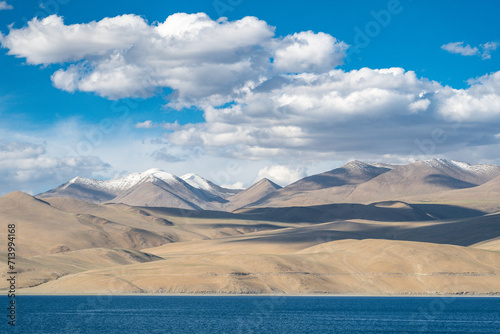 Tso Momriri  a high-altitude lake in the Himalayas  Ladakh  mountain lake  India