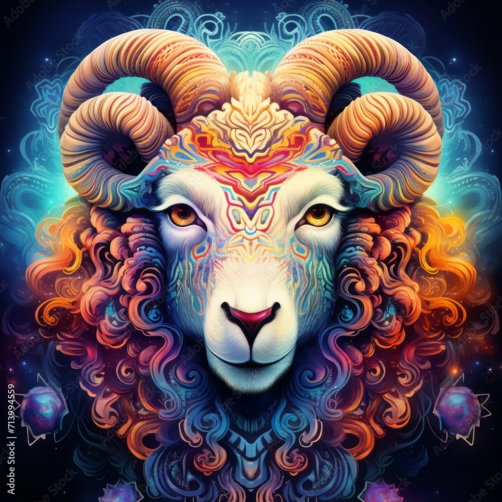 Sheep Head Abstract Colorful Animal God Magic Bright Artistic Fantasy Mystique Digital Generated Illustration Sheep Head Abstract Colorful Animal God Magic Bright Artistic Fantasy Mystique Digital Generated Illustration