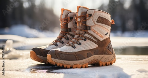 Brave the winter elements with durable snow boots, designed to keep you warm and steady in icy conditions photo
