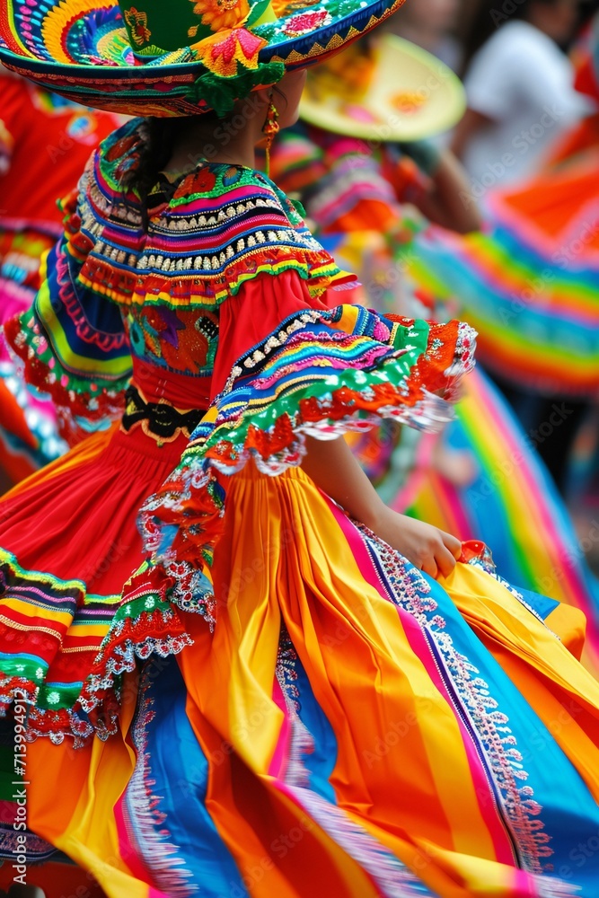 Vibrant Traditional Folk Dancer in Colorful Dress