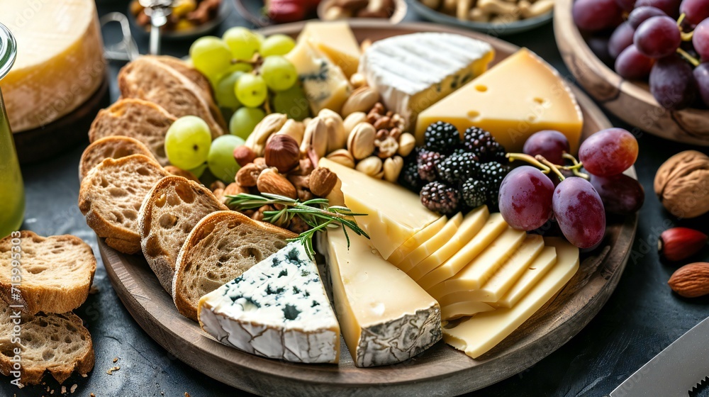 Elegant Cheese and Fruit Platter for Gourmet Tasting Elegant Cheese and Fruit Platter for Gourmet Tasting