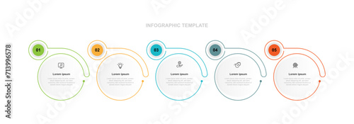 Design template infographic vector element with 5 step process or option suitable for web presentation and business information