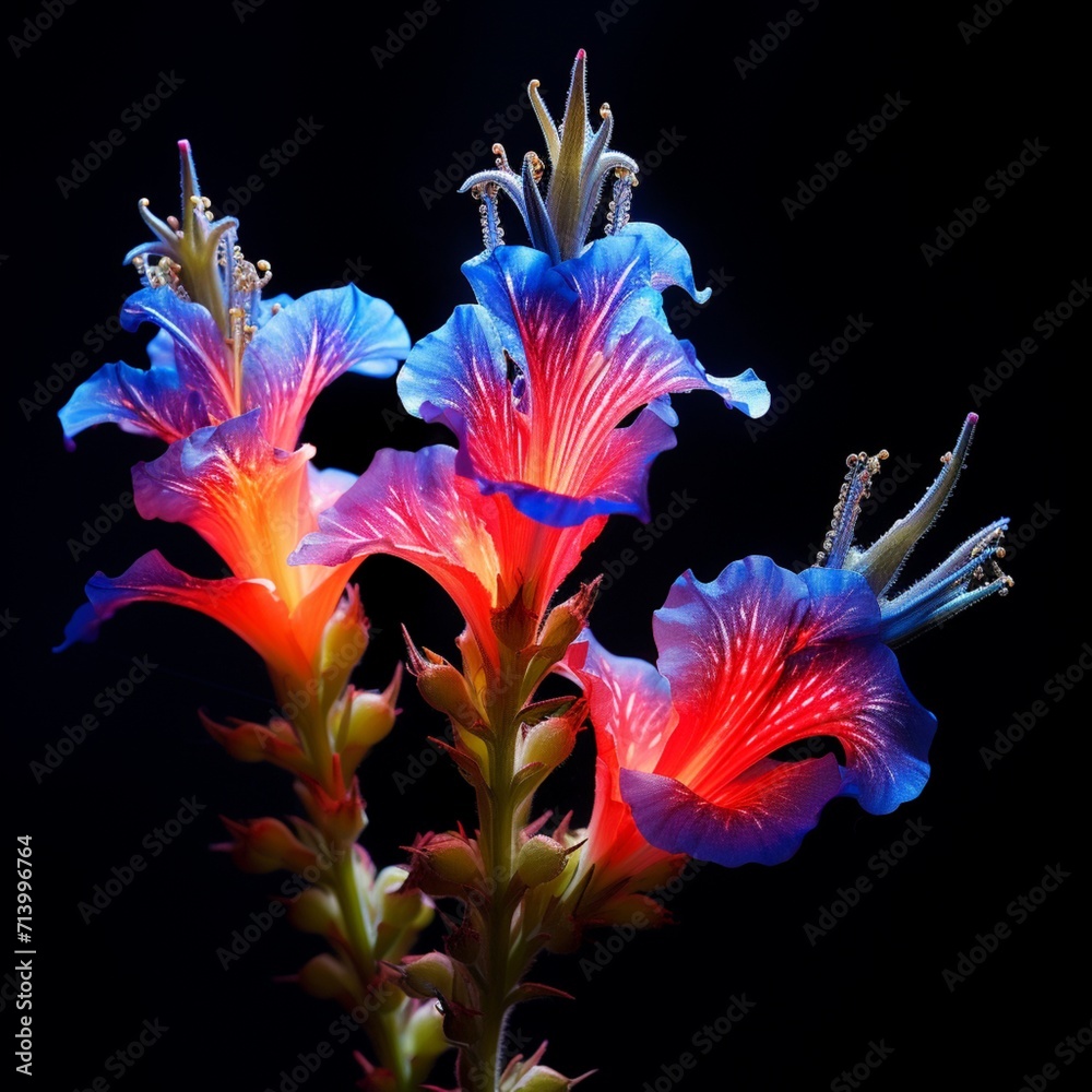 Fototapeta premium Bugloss Flower neon Color AI Generated pictures