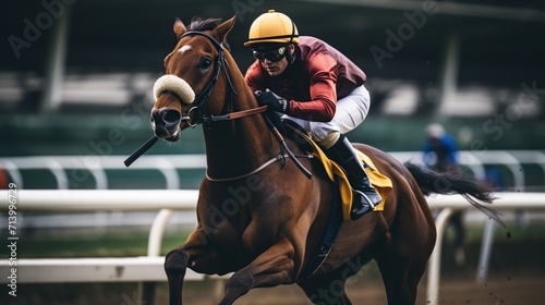 a man competes in a horse race