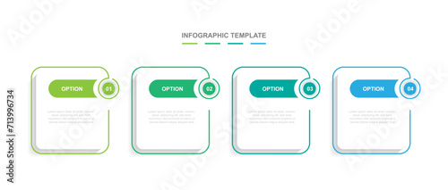 Design template infographic vector element with 4 step process or option suitable for web presentation and business information