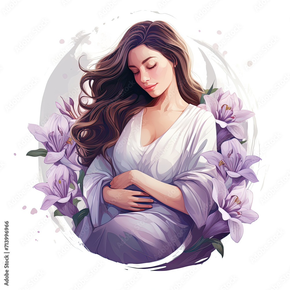 pregnant mother , happy mothers day pregnancy illustration