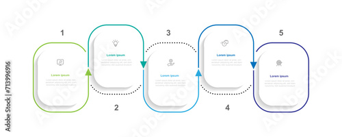 Design template infographic vector element with 5 step process or option suitable for web presentation and business information