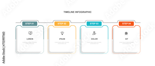 Design template infographic vector element with 4 step process or option suitable for web presentation and business information